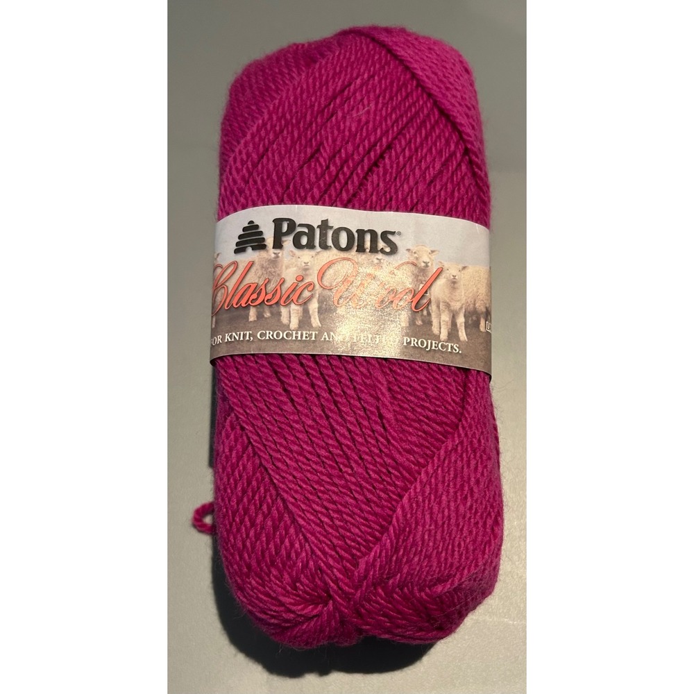 Patons Classic Wool Yarn‎ Orchid 77404 Medium 4 100% Wool Knitting Crochet
